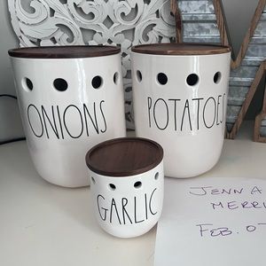 Rae Dunn Potato, Onion & Garlic